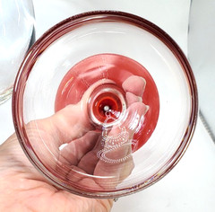 Stunning Libbey Wine Glasses / Water Goblets with Red and Green Stems