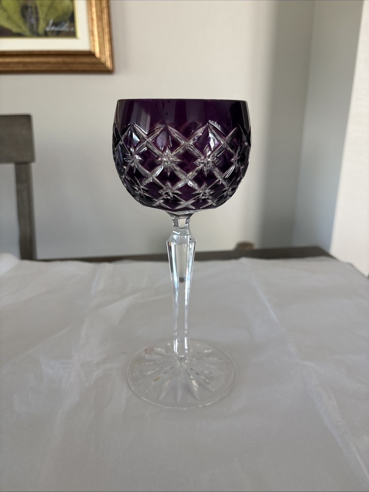 Crystal Arabella ONE Cut to Clear Hock Wine Glass 8 1/4” Amethyst Purple