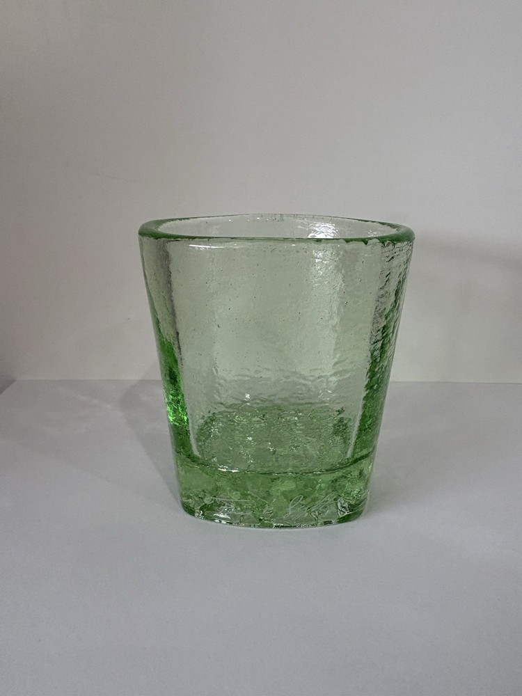 Fire And Light Glass Green Celery On The Rocks Tumbler Recycled Drinking Barware