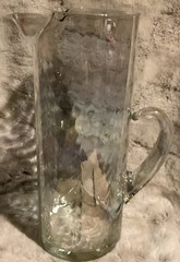 Vintage Glass Draping Pearl Luster Rainbow Iridescent Martini Cocktail Pitcher