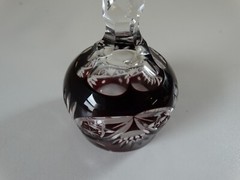 Vintage Bohemian Cut Amethyst Purple Wine Glass 5.75″ tall 1.75″ rim diameter