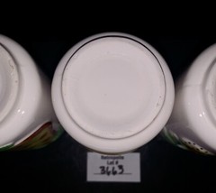 5 Ceramic Embossed Painted FRUIT Juice Cups Vintage Japan