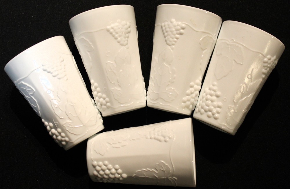 Colony Harvest Milk Glass Set Of Five Juice Glasses