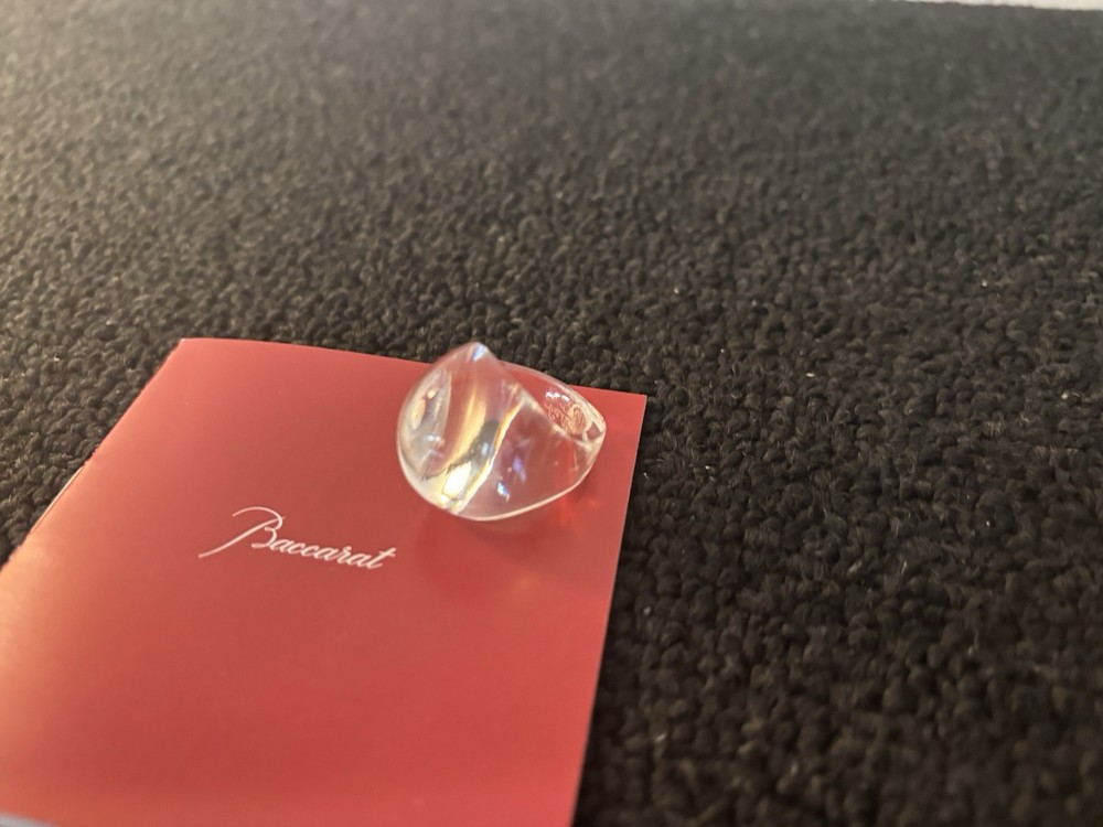 Ring Pebble Clear in Crystal of Baccarat Size 48