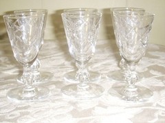 6 LIBBEY ROCK SHARPE » WHIMSY » 1957 CORDIAL GLASSES