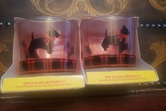 ANCHOR HOCKING FITZ SET pf 2 SCOTTIE DOG & PLAID ROCKS GLASS TUMBLERS in boxes