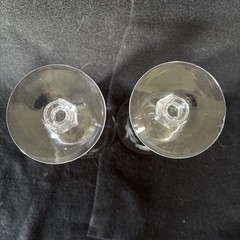 VINTAGE FOSTORIA «ROSE » PATTERN ICED TEA GLASSES MOUTH BLOWN & HAND CUT Set Of2