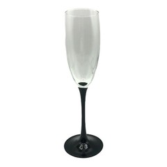 Vntg Cristal D’Arques-Durand Black Stem Fluted Champagne Glass 1997-2017 France