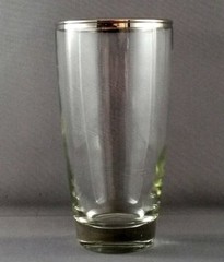 Libbey Tumbler 12 oz Clear w Platinum Rim Highball Glass Cooler 3003-15