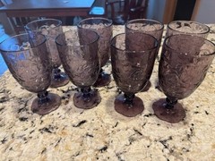 Princess House Fantasia Poinsettia Amethyst 16 Oz Iced Tea Glass – Set of 8