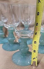 (6) VILLEROY&BOCH ISABELLE JADE GREEN CRYSTAL WINE GOBLETS 6,5″ SIGNED MINT