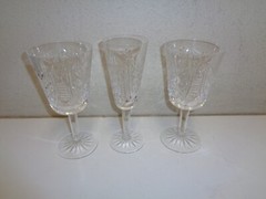 Vintage WATERFORD Crystal CLARE ? Water Goblet Wine & Champagne Glasses Lot of 3