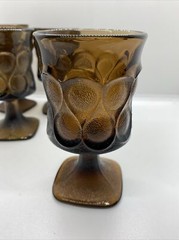 Noritake Spotlight Walnut Brown Square Base Juice Glasses Set Of 4 EUC