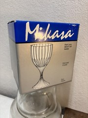 Vtg Set of 4 Mikasa Park Lane 6 3/4″ Wine Water Crystal Glasses W Germany in Box