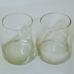 Libbey Clear Glass Swerve Double Old-Fashioned Rocks Glasses 14oz Set of 2