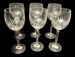 NEW Waterford Wynnewood Crystal Wine Glasses 8″ Set of 6