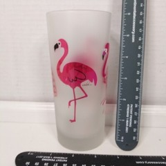 Culver Pink Flamingo Frosted Satin Highball Glass SHOWS WEAR