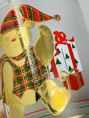 Set 4 Vintage Culver Glasses Christmas Bear Gold Old Whisky Scotch Cocktail Lot
