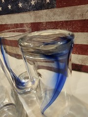 Set of 4 Libbey Blue Ribbon Impressions-On the Rocks Drinking Glasses 16oz EUC
