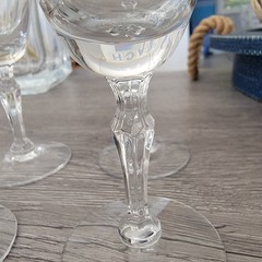 SET OF 6 FOSTORIA Crystal ENGAGEMENT 5 1/4″ cordial GLASSES PLATINUM TRIM RIm