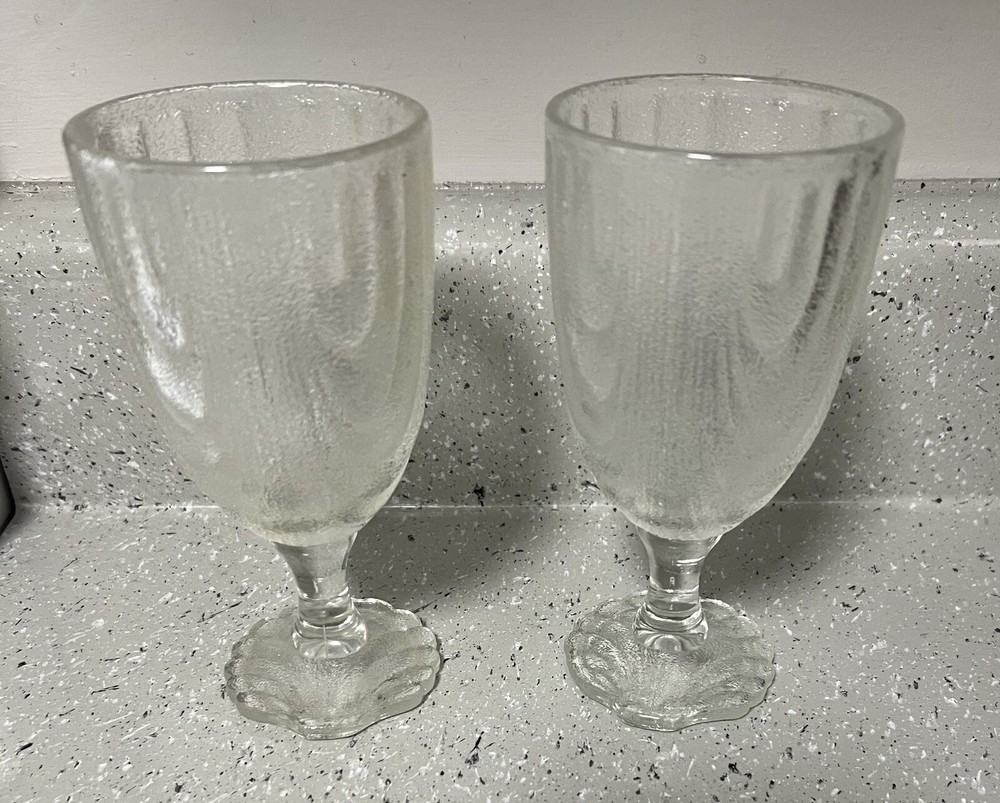 Anchor Hocking Shell Iced Tea Glass (es) Scallop Foot Textured 6 «