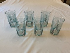 Swanky Swigs Under the Sea 5″ Glasses – blue, white and black – Set of 6