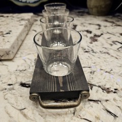 Flight Board Barware Holiday Entertaining Handmade With Handles And Glassware