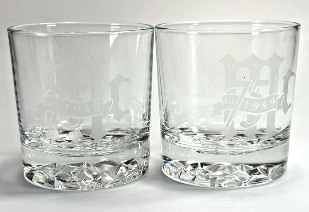 Nice Heavy Bottom Whiskey/Double Old Fashioned 12oz Glasses Etched with a Logo