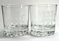 Nice Heavy Bottom Whiskey/Double Old Fashioned 12oz Glasses Etched with a Logo