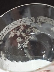 RARE- SET OF 2- Elegant Glass Central Glass Works Etch 11 Water Goblets