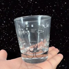 Vintage Libbey Horseless Carriage Whiskey Tumbler set 4 Low Ball Barware Glasses