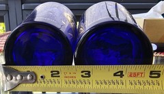 2 Culver Cobalt Blue Glass Celestial Gold Stars & Moon 6 inch Tumbler 22k