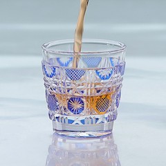 Edo Kiriko Glass Hand Cut Colored Shot Glasses Set For Small Sake Cup 1.5oz