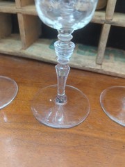 Vintage Tall Libby Rock Crystal Wine Footed Stems Glasses Glass Set Elegant…