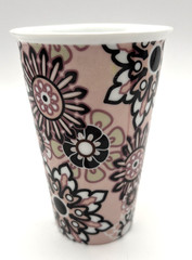 Him & Her Ceramic Coffee Tumbler Cups Lot of 2 NO LIDS Pink White Blue -EUC