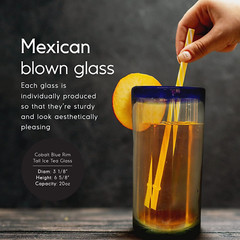Cobalt Blue 20 Oz Iced Tea Glasses – Set of 6, Eco-Friendly, Lead-Free