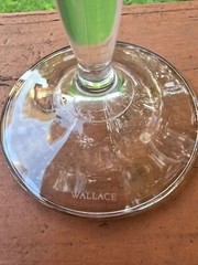 Wallace Crystal Water Goblets (2) With Silver Plate Trim & Etched Design