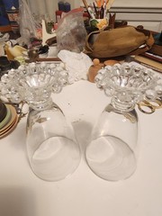 Vintage Anchor Hocking Berwick Boopie Clear Glass Water Goblet Set Of 2