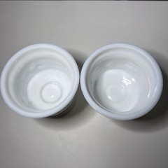 2-Vtg Milk Glass Indiana Glass Colony Harvest Grape Footed Goblets Dessert Cups