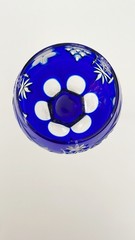 Nachtmann Traube Tall Hock Wine Glass Cobalt Blue 8-1/4″ Cut to Clear Crystal