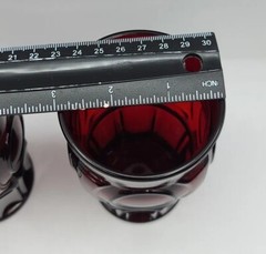 Vintage Ruby Red Tumbler Glasses Wheaton Bullseye 5” Set Of 2