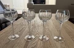 Mikasa Crystal Arctic Lights 4 Wine Hock Glasses 8-1/4”