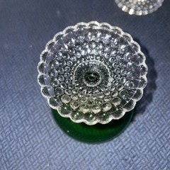 8 Vtg Anchor Hocking Forest Green Bubble Footed Champagne/Sherbet Cup-Stunning!