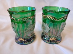 Mosser Dahlia Glasses In Evergreen Luster, Set Of 2 Carnival