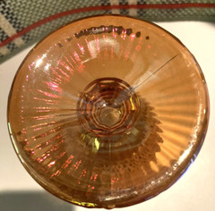 CARNIVAL GLASS MARIGOLD DIAMOND POINT WATER GOBLET 6 3/4″ Heavy Pressed Glass