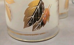 Vtg Set of 4 MCMLibbey Gold Leaf 5 1/2″ 10 oz. Water/Wine Goblets 1960s