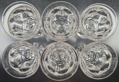 6 Imperial Glass Old Williamsburg Clear Water Goblets Vintage Stemware Retro Lot