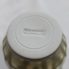 Tom Turner Turner Lane Ceramic Tumbler Green Brown Beige Round ~13cm Impressed