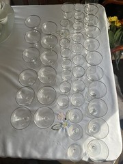 44 Piece Vintage Pre-60’s Silver Rim Crystal Stemware-Unknown Maker