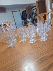 Princess House Etched Vintage Heritage Irish Coffee Mugs Glasses Set Of 12